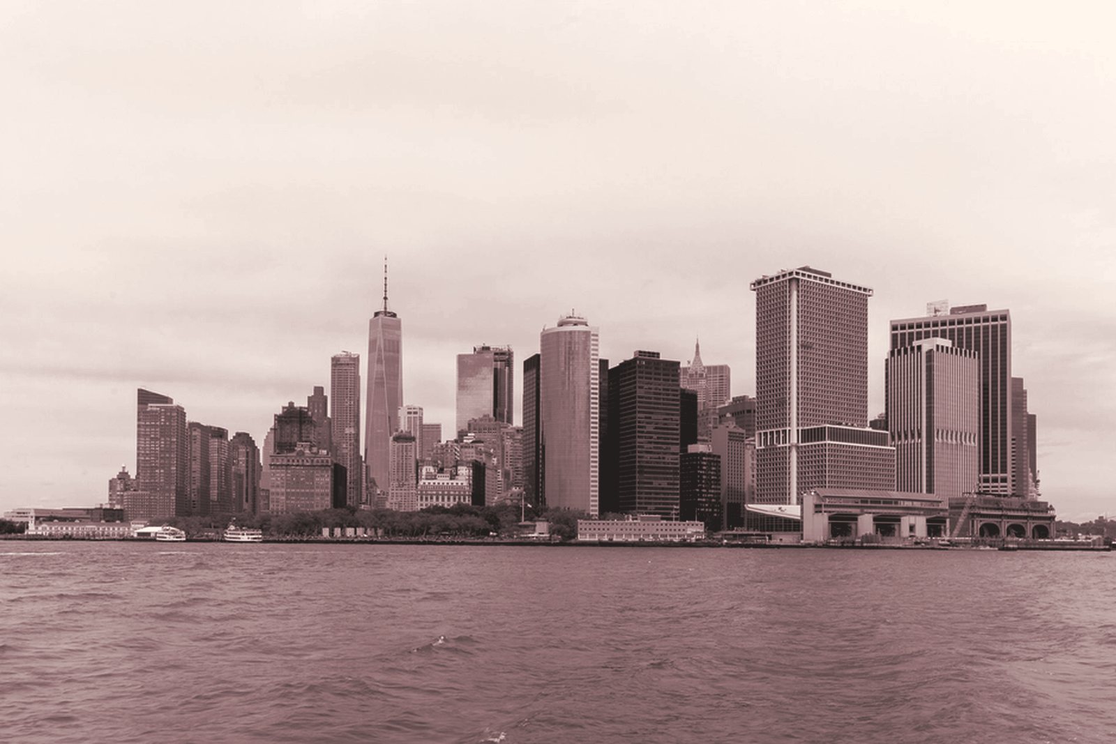 Lower Manhattan seen from the water